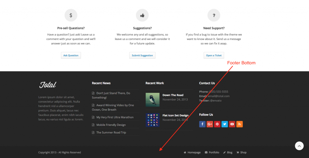 footer copyright informatie voorbeeld